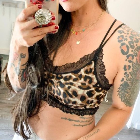 The House Of Gentry Other - Leopard Lace Bralette